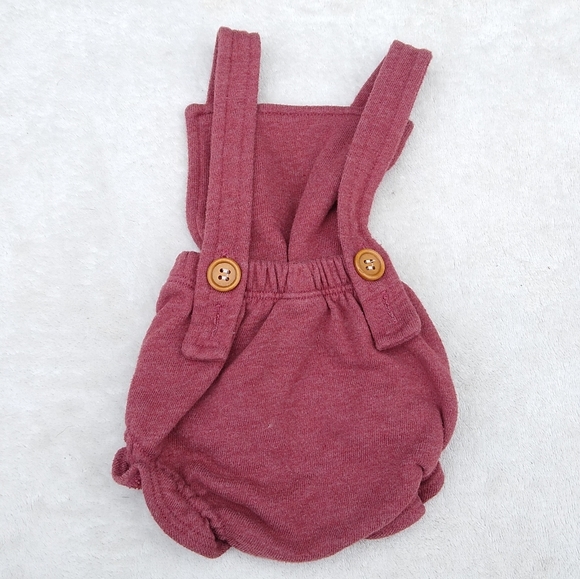 Lulu & Roo 0-3 months Baby Romper Burgundy Ruffle Bubble Shortie - Picture 2 of 3